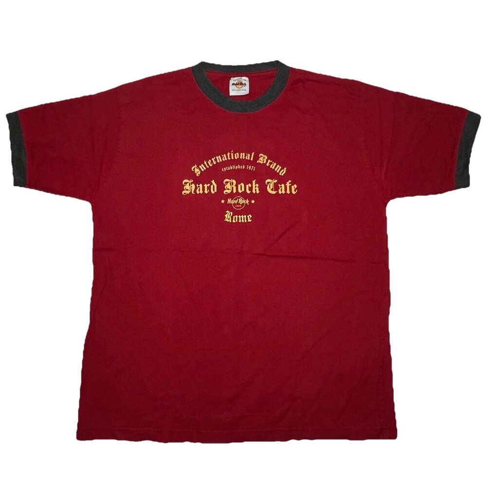 Hard Rock Cafe Rome T-shirt Short Sleeve Size Men’s Large Red